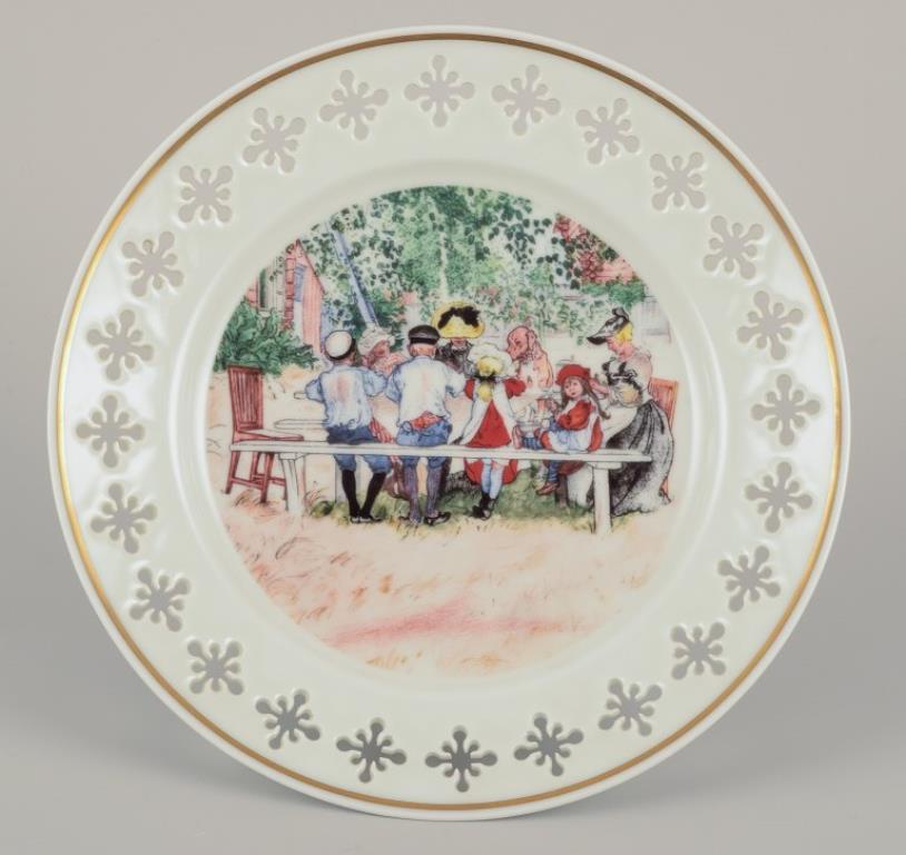 Bing & Grøndahl. Six porcelain plates with motifs from Carl Larssons paintings. In Excellent Condition For Sale In København, Copenhagen