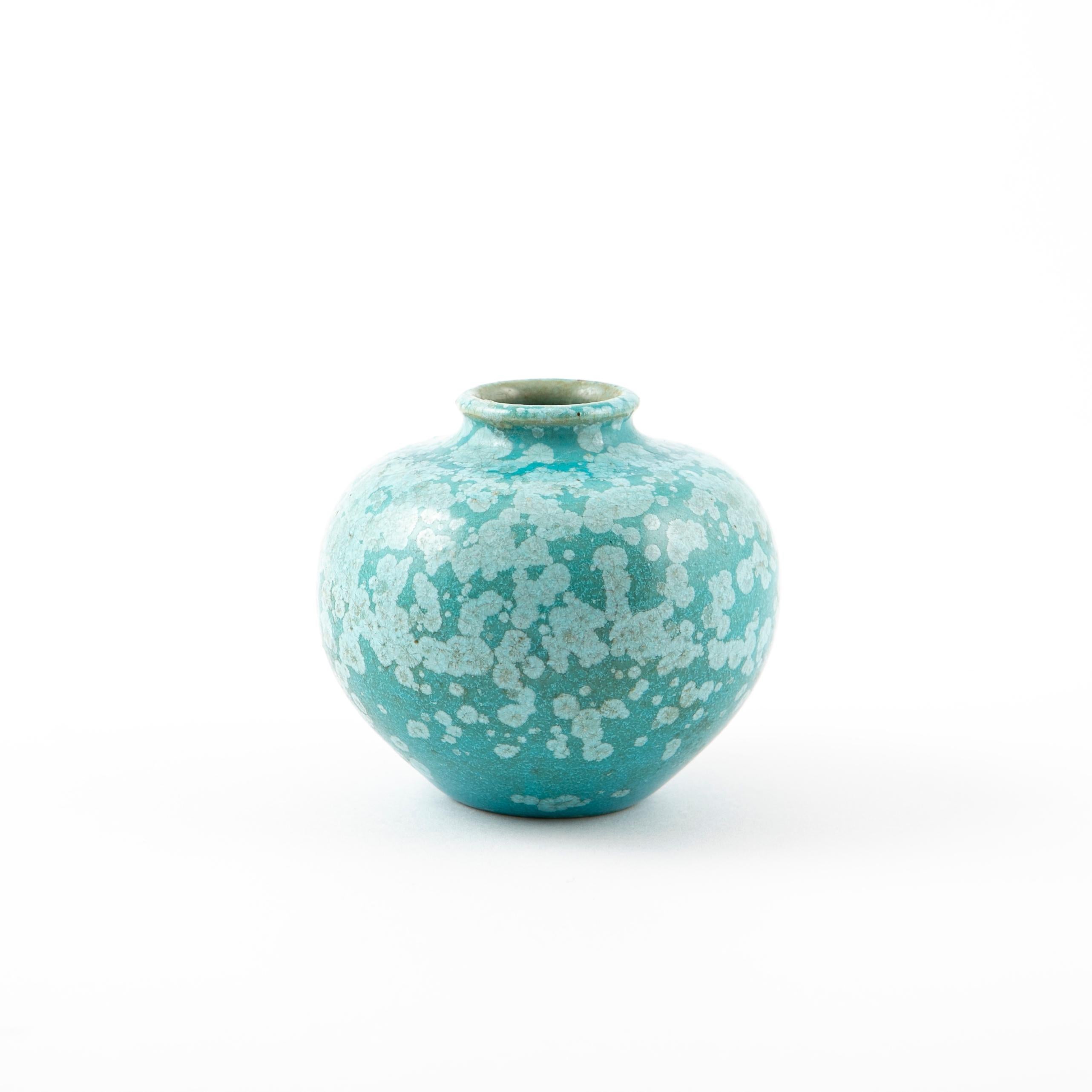 Danish Bing & Grøndahl Small Vase with Turquoise Glaze