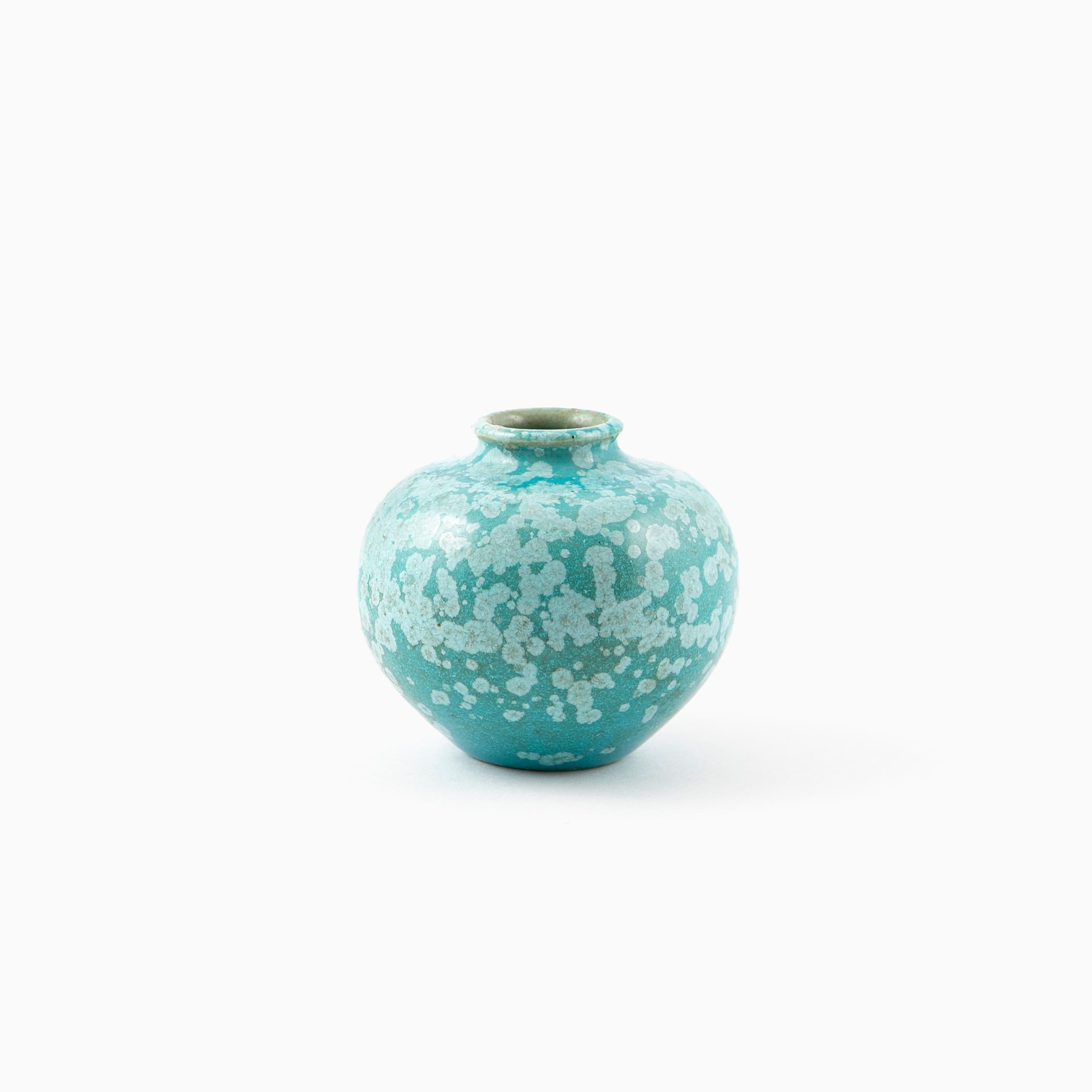 Glazed Bing & Grøndahl Small Vase with Turquoise Glaze