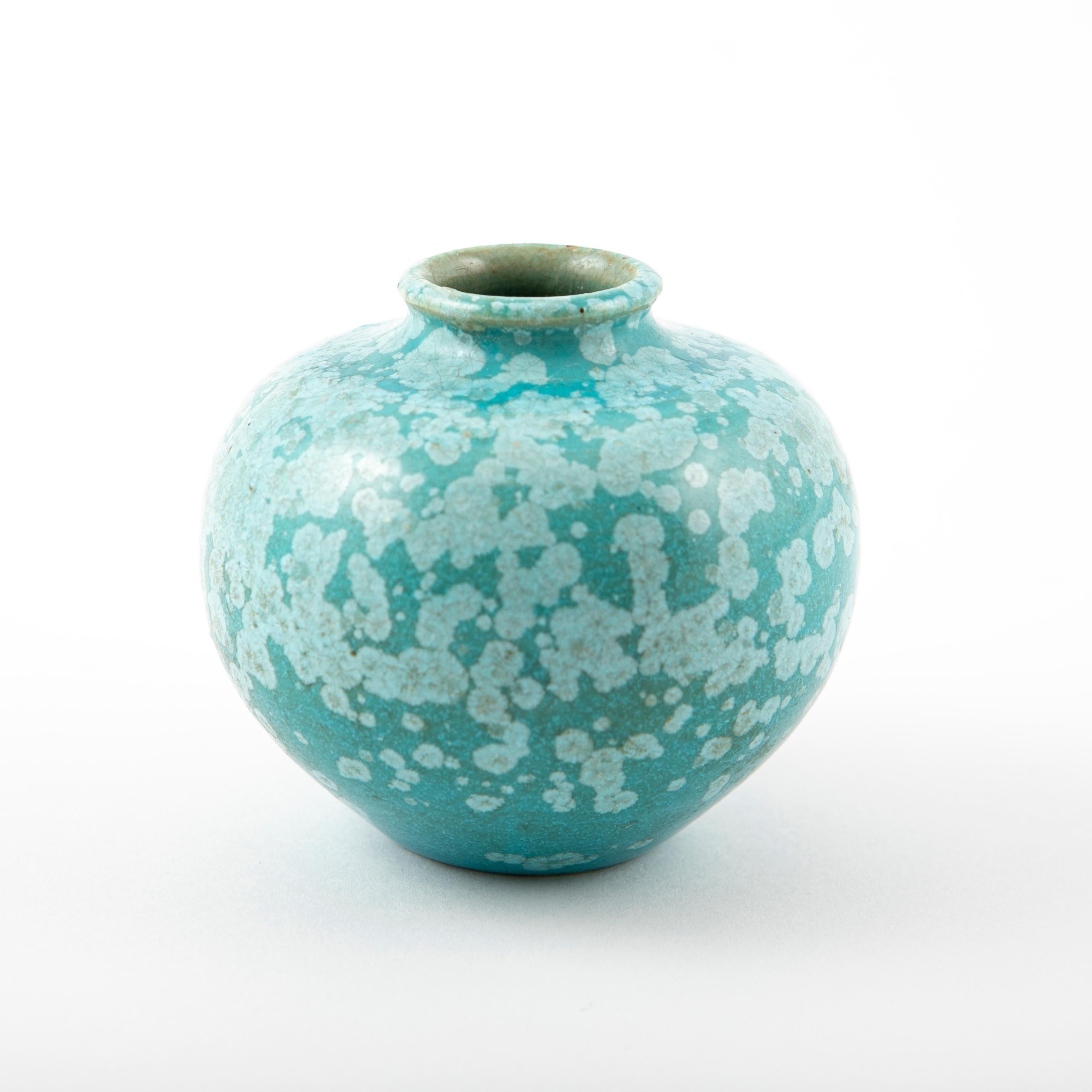 Bing & Grøndahl Small Vase with Turquoise Glaze In Good Condition In Kastrup, DK