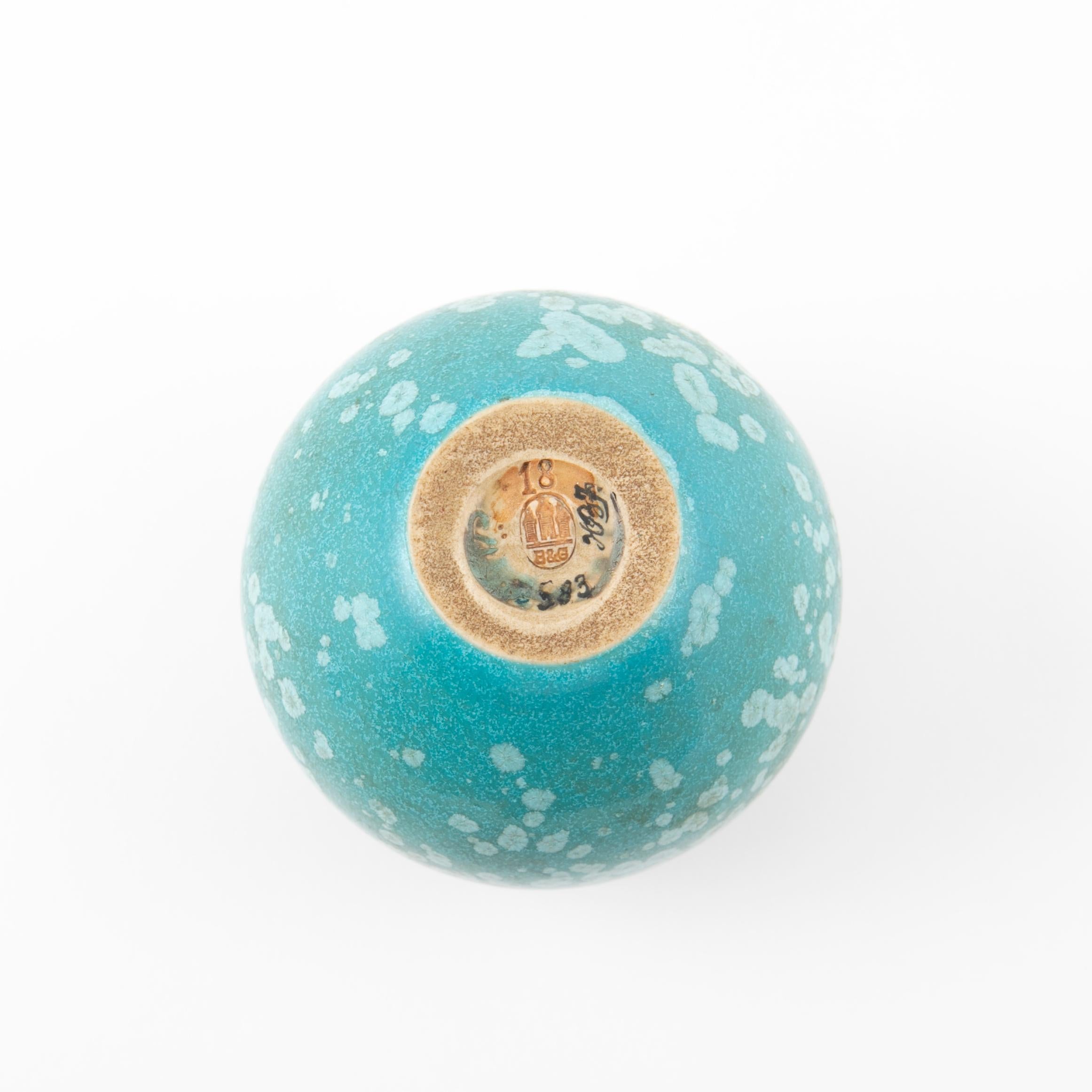 Ceramic Bing & Grøndahl Small Vase with Turquoise Glaze