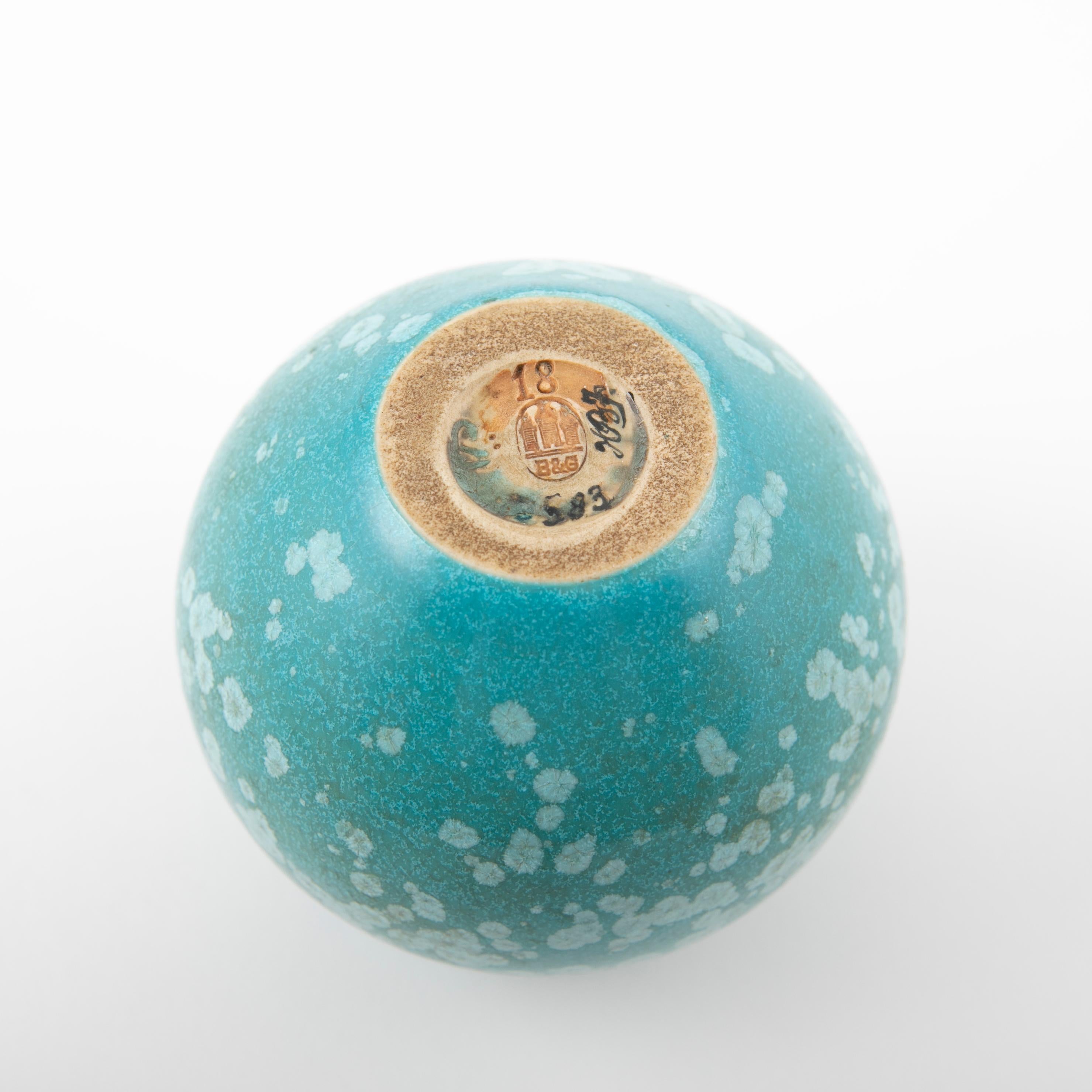 Bing & Grøndahl Small Vase with Turquoise Glaze 1