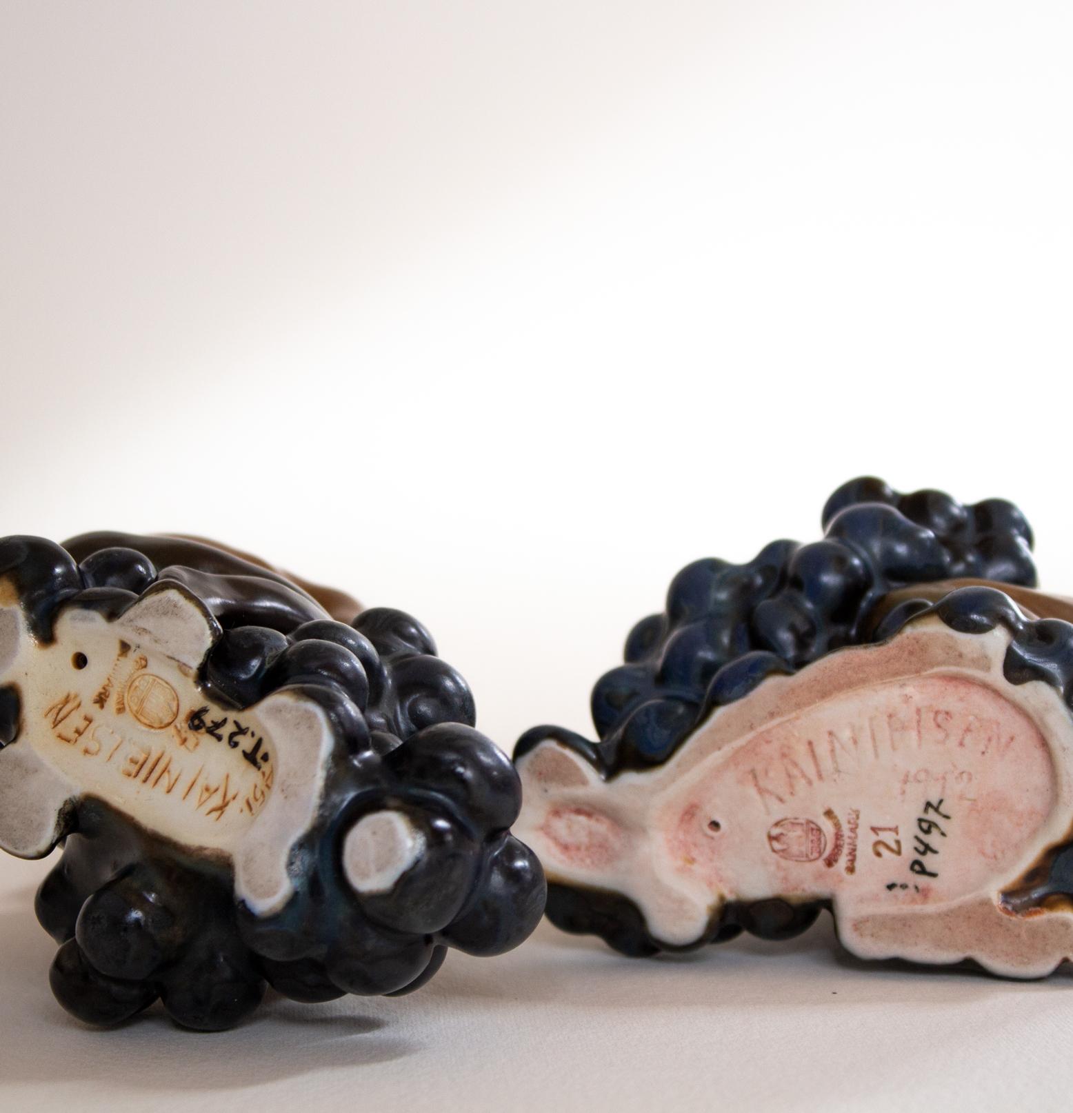 Bing & Grøndahl, Stoneware Figurines, Bacchus and Boy with Grapes by Kai Nielsen In Excellent Condition For Sale In Stockholm, SE