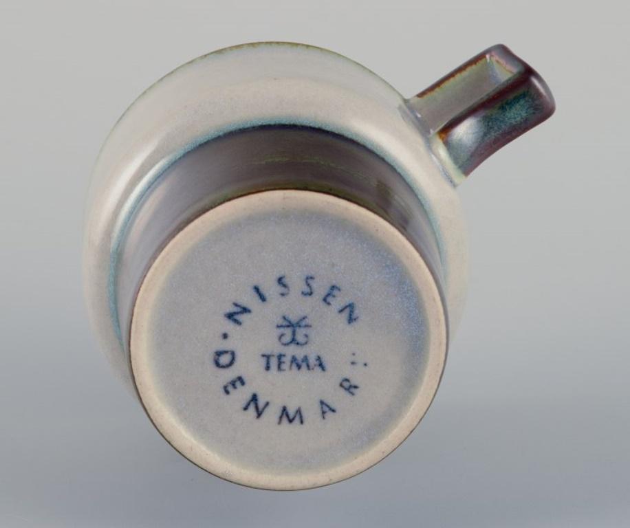Bing & Grøndahl, Tema. Quatre ensembles de tasses à café en grès. 1970. Excellent état - En vente à Copenhagen, DK