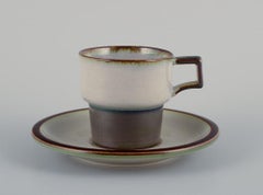 Bing & Grøndahl, Tema. Four sets of coffee cups in stoneware. From the 1970s.