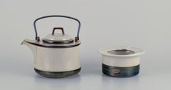 Bing & Grøndahl, Tema. Large teapot with warmer for tealight candle.