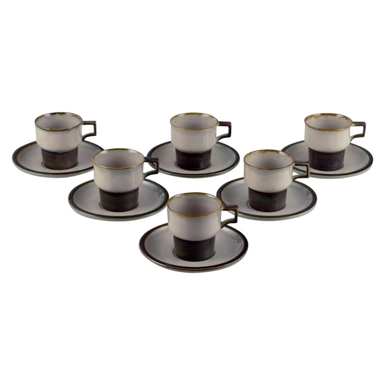 Bing and Grndahl, "Tema", six coffee cups with saucers in stoneware. 1970s  For Sale at 1stDibs | 1970s coffee cups