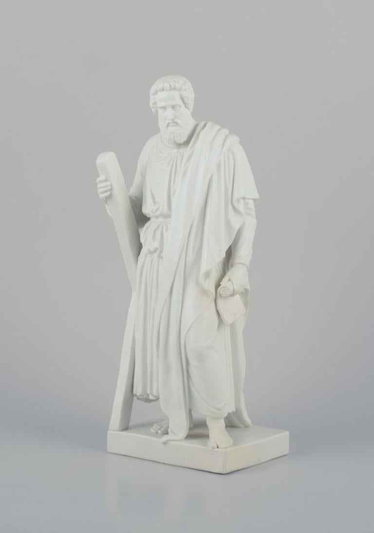 Bing & Grøndahl, scultura di Thorvaldsen dell'apostolo Andrew in porcellana biscuit.
Anni 1870/1880.
Prima qualità di fabbrica.
In buone condizioni.
Contrassegnato.
Dimensioni: H. H. 33,0 cm x L. 12,5 cm.