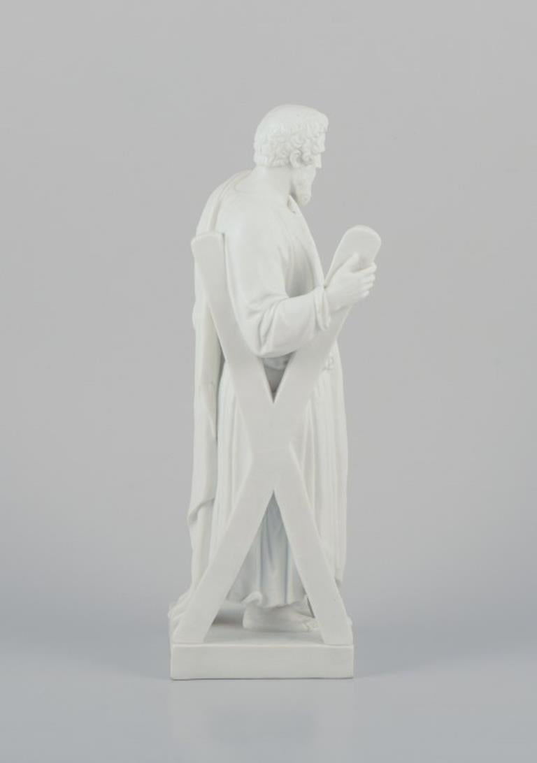 Danese Bing & Grøndahl, scultura Thorvaldsen dell'Apostolo Andrews, porcellana di biscotto in vendita