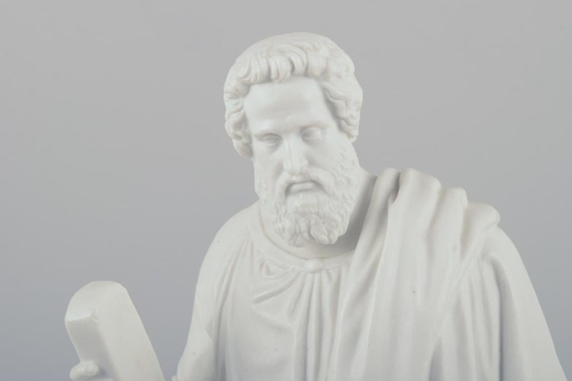 Fine XIX secolo Bing & Grøndahl, scultura Thorvaldsen dell'Apostolo Andrews, porcellana di biscotto in vendita