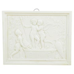 Bing & Grøndahl. Wall relief in biscuit with putti, after B. Thorvaldsen, 1870s.