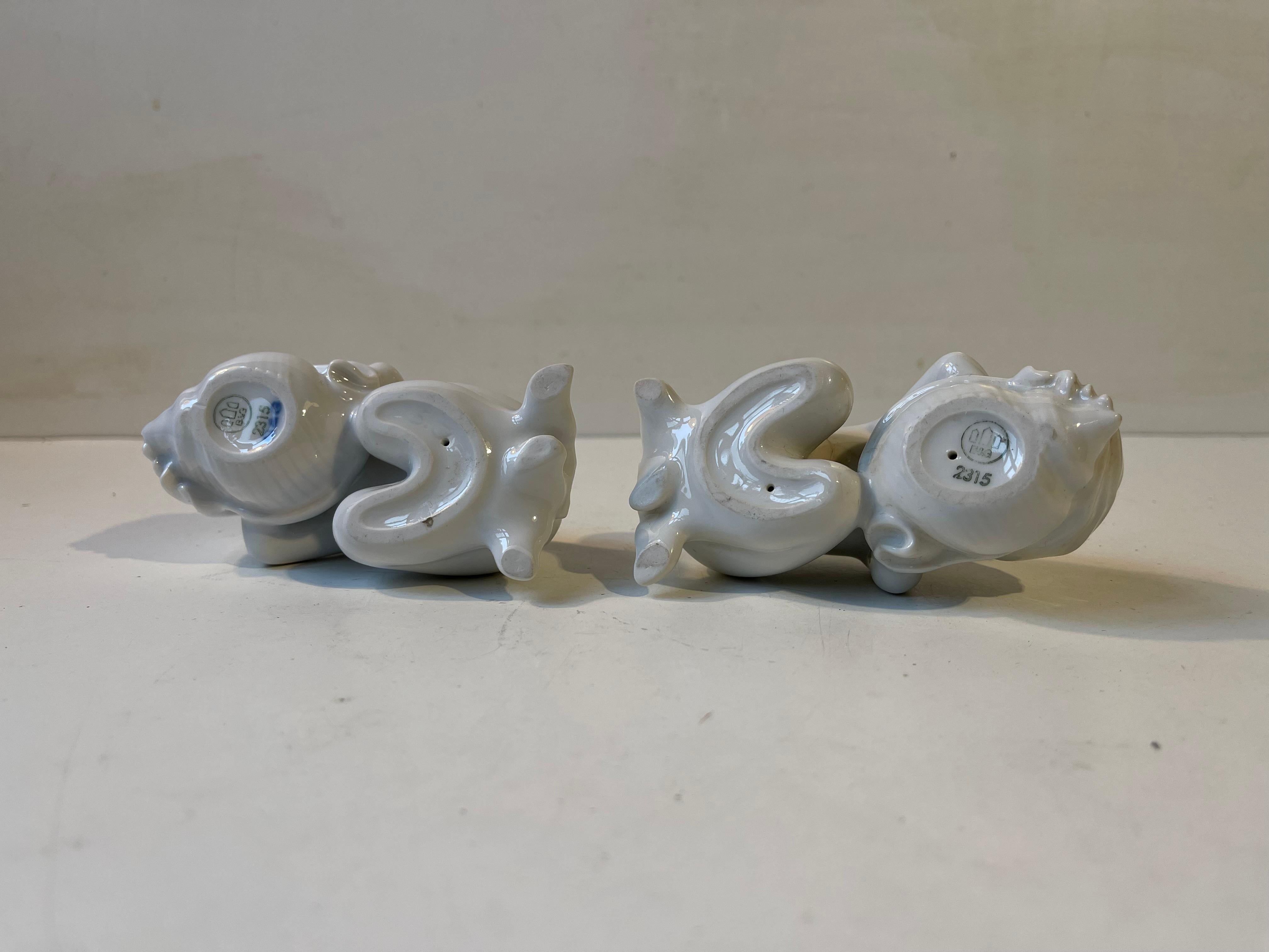 Bing & Grøndahl Figurines en porcelaine blanche - Mermaid Kids, lot de 2 Bon état - En vente à Esbjerg, DK