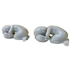 Bing & Grøndahl White Porcelain Figurines - Mermaid Kids, Set of 2
