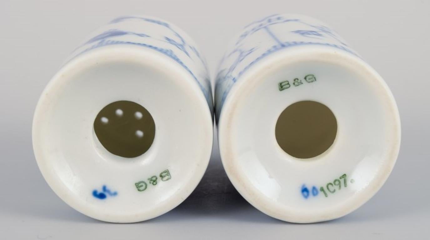 Early 20th Century Bing & Grondahl, a Pair of Salt Shakers in Porcelain, Blue Fluted For Sale