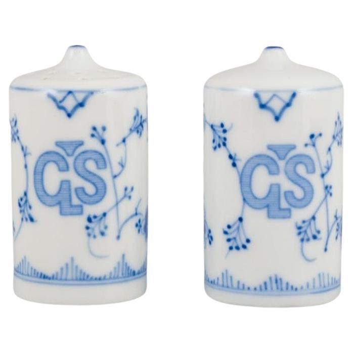 Bing & Grondahl, a Pair of Salt Shakers in Porcelain, Blue Fluted For Sale