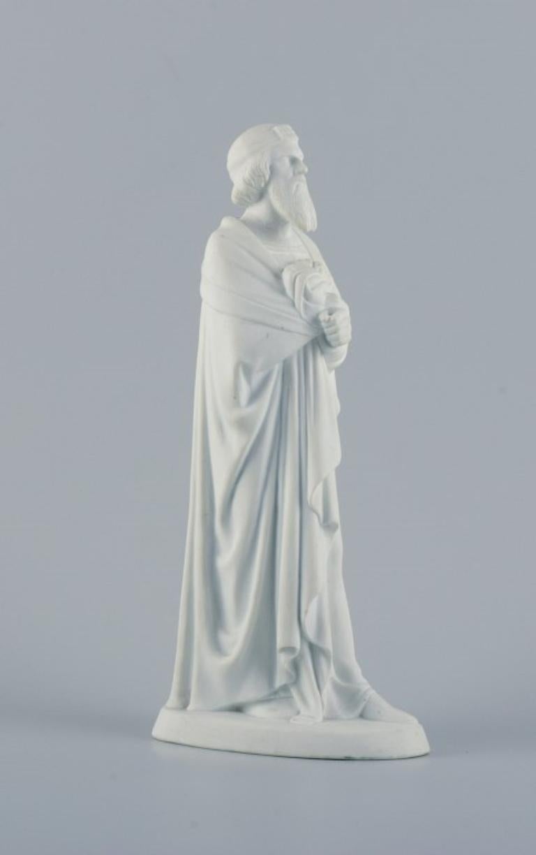 Neoclassical Bing & Grondahl after Thorvaldsen. Figure of Pharisee in biscuit. 1870/80s For Sale