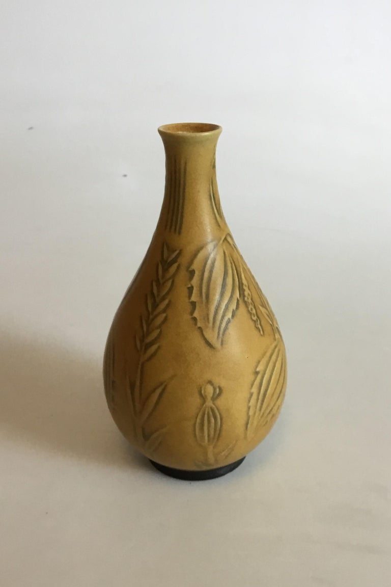 Bing & Grondahl Art Nouveau Stoneware Vase No 1059 by Cathinka Olsen. Measures 16.5 cm / 6 1/2 in. In good condition.