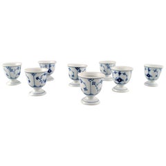 Vintage Bing & Grondahl / B&G Blue Fluted, Four Porcelain Egg Cups