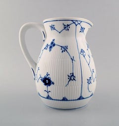 Bing & Grondahl, B&G blue fluted pitcher, Hotel/Restaurant Porcelain