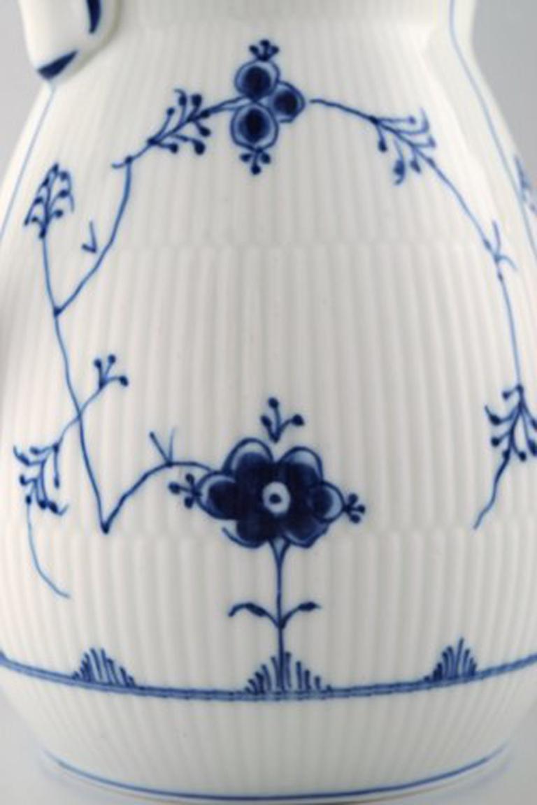 Danish Bing & Grondahl, B&G blue fluted pitcher, Hotel/Restaurant Porcelain