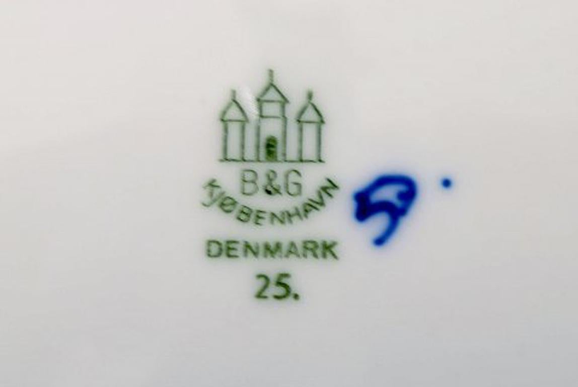 Danish Bing & Grondahl, B&G Blue Fluted, Six Dinner Plates