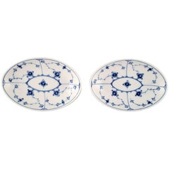 Bing & Grondahl, B&G Blue Fluted, Two Oval Platters