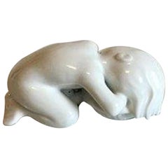Bing & Grondahl Blanc de Chine Figurine of Child with Seashell No 2315