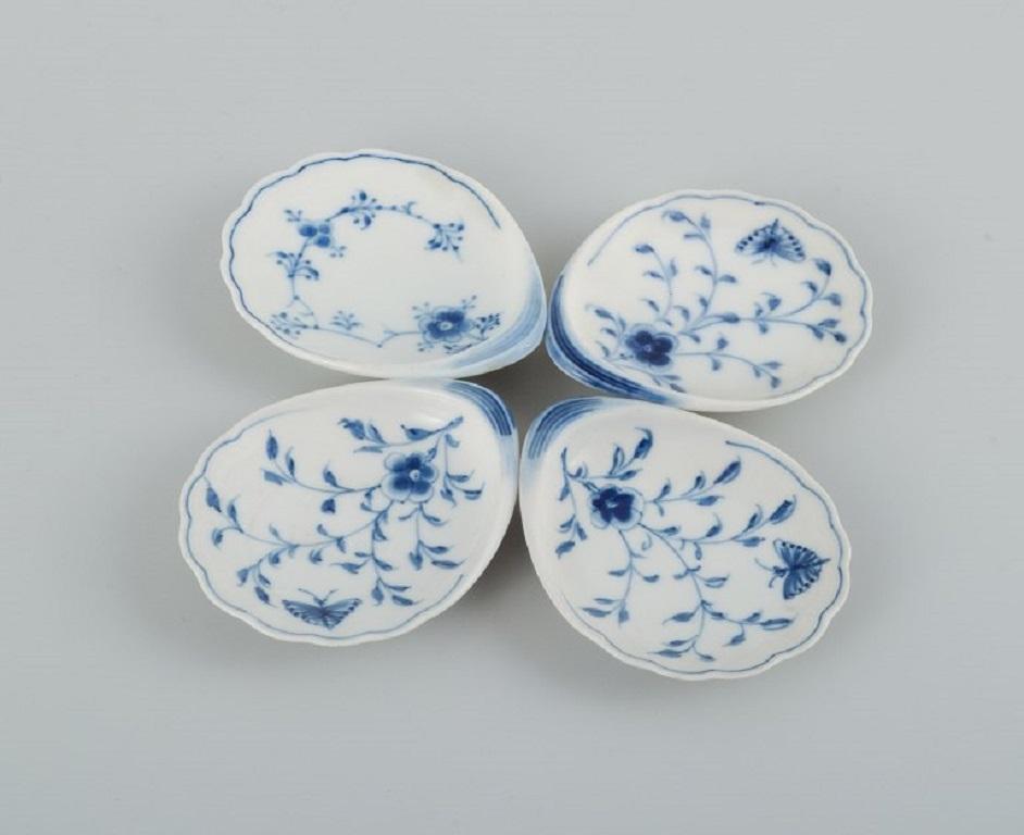 Hand-Painted Bing & Grondahl, Butterfly and Blue Fluted, a Set of Eight Small Bowls For Sale