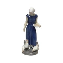Bing & Grondahl Figurine of Girl Feeding Chickens No 2220