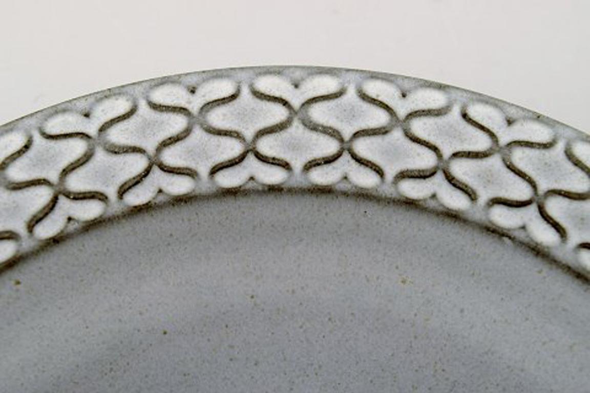 Scandinavian Modern Bing & Grondahl Number 322, Set of 7 Deep Plates, B & G Grey Cordial Quistgaard