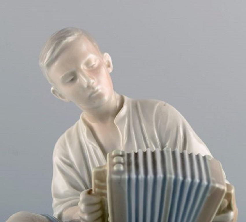 Bing & Grondahl Porcelain Figure, Boy with an Accordion, 1950s 1