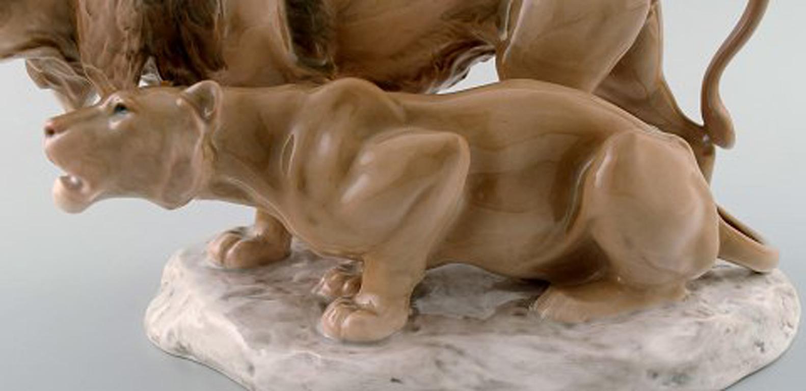 Bing & Grondahl Porcelain Figure in the Form of Lion and Lioness 1