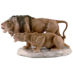 Bing & Grondahl Porcelain Figure in the Form of Lion and Lioness