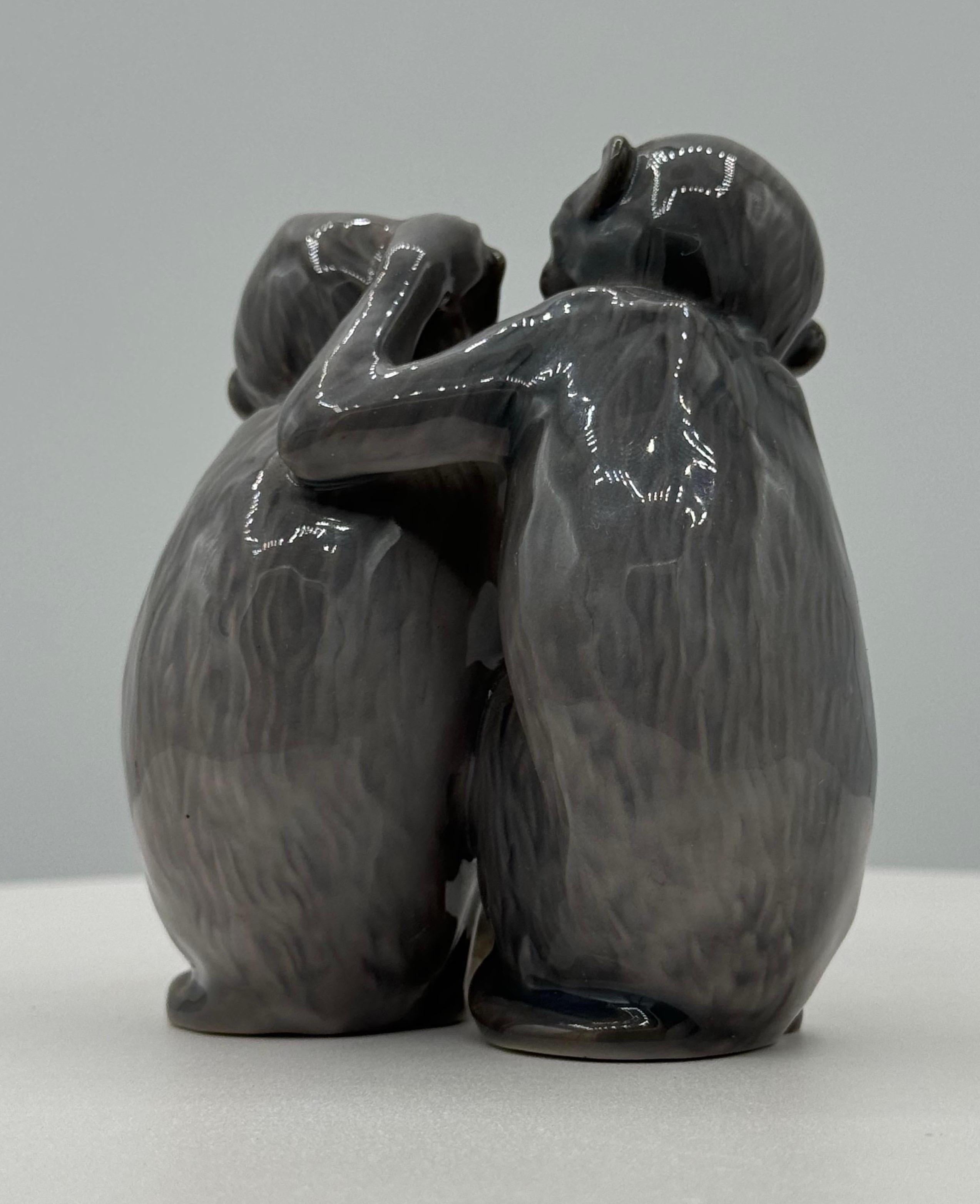 Figuras de mono de porcelana Bing & Grondahl en Excelente estado para la venta en Huntington, NY