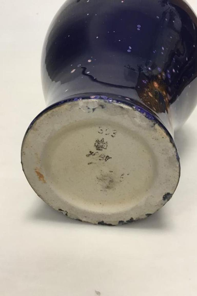 20th Century Bing & Grondahl Stoneware Crystal Glaze Vase by Engineer H. Busch Jensen No 393 For Sale