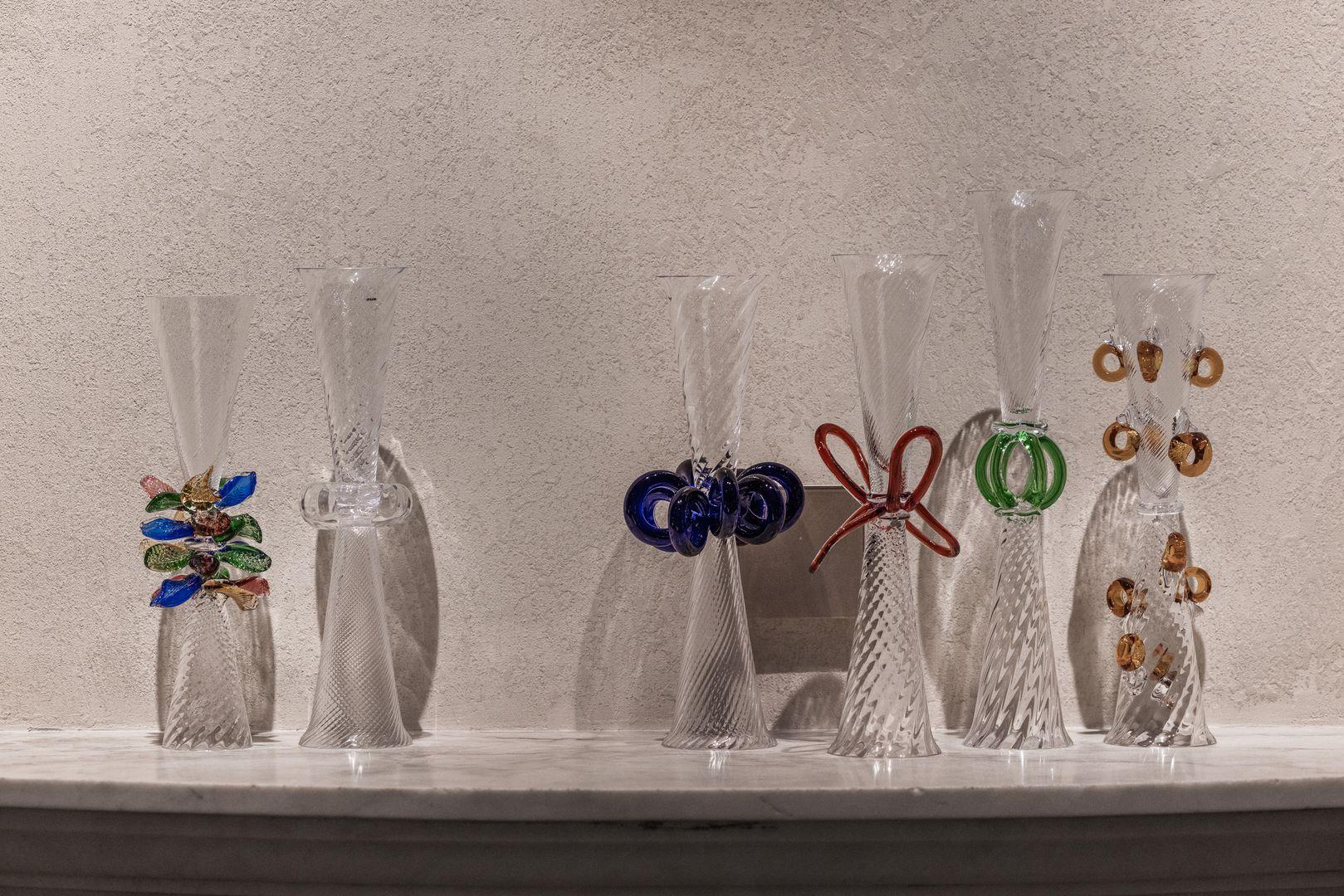 Italian Bing Vase Colorless & Amber by Driade, Borek Sipek For Sale