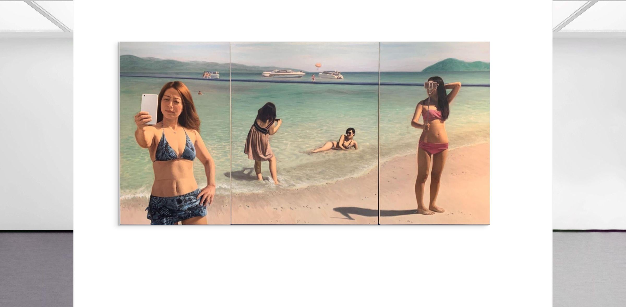 Spiaggia (trittico) - Painting di Bing Zhang