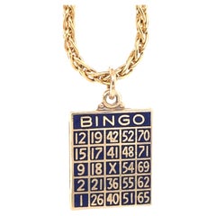 Retro Bingo Gold & Enamel Charm