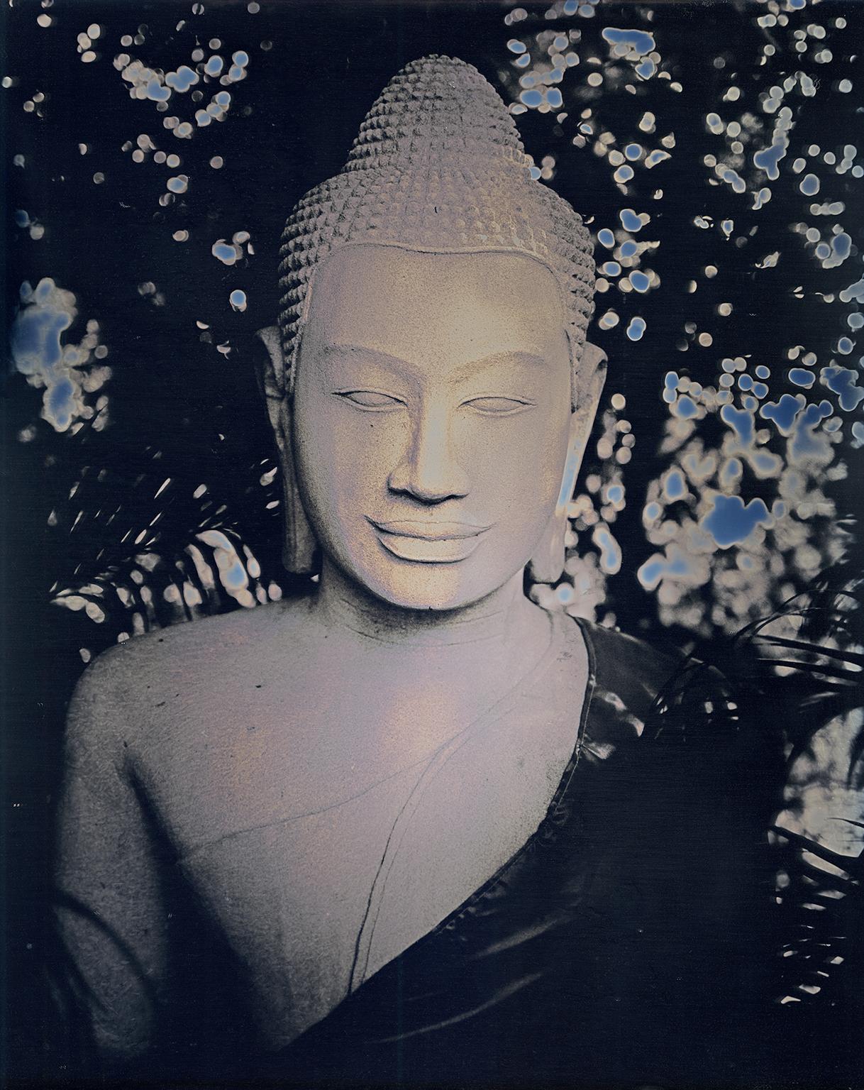 Binh Danh Portrait Photograph - "Buddha of Phnom Pehn #1" daguerreotype on silver buddha statue cambodia photo