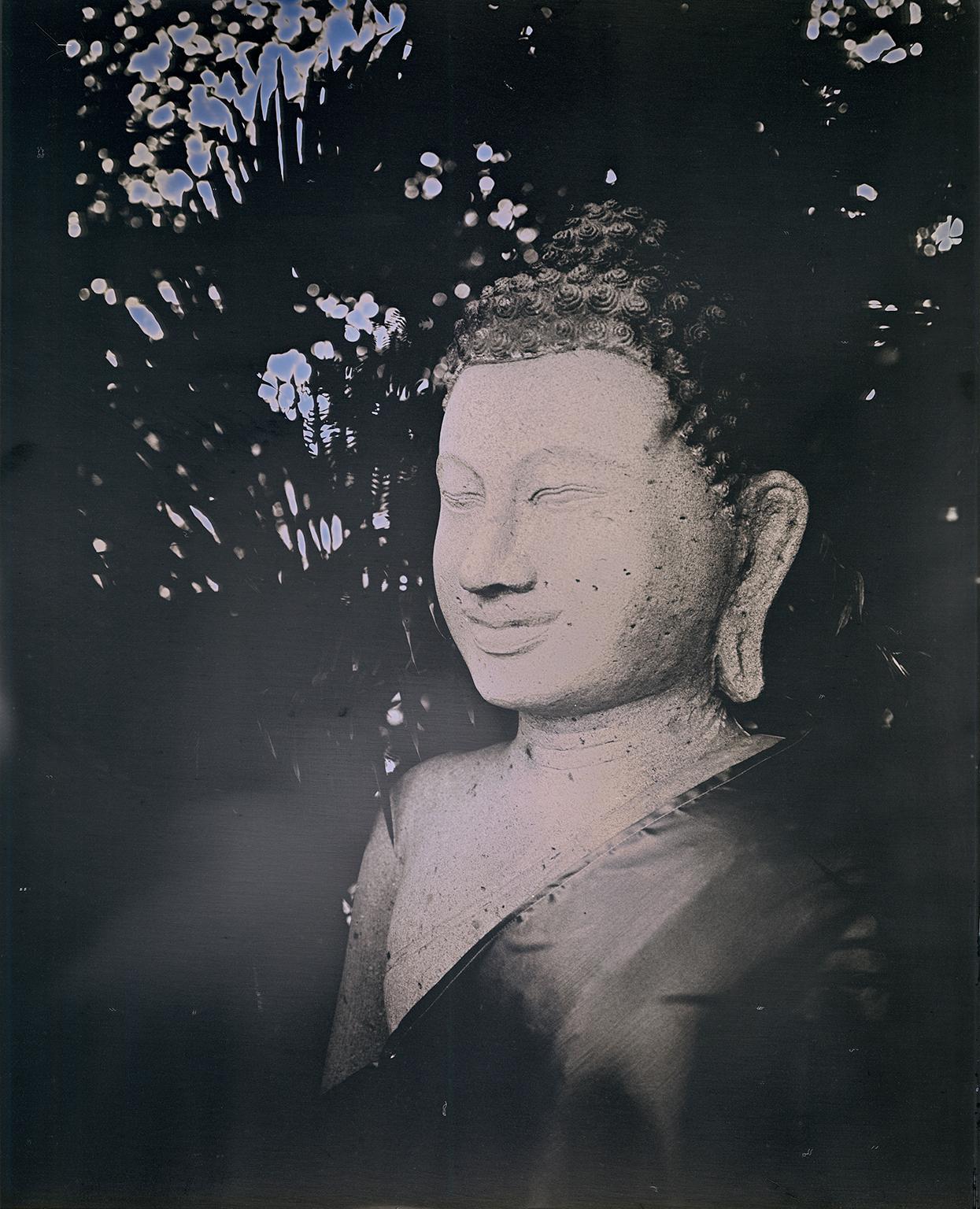 Binh Danh Portrait Photograph - "Buddha of Phnom Penh #2" daguerreotype on silver buddha statue cambodia photo