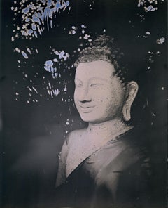 Daguerreotypie des "Buddha des Phnom Penh #2" auf silberner Buddha-Statue, Kambodia-Foto