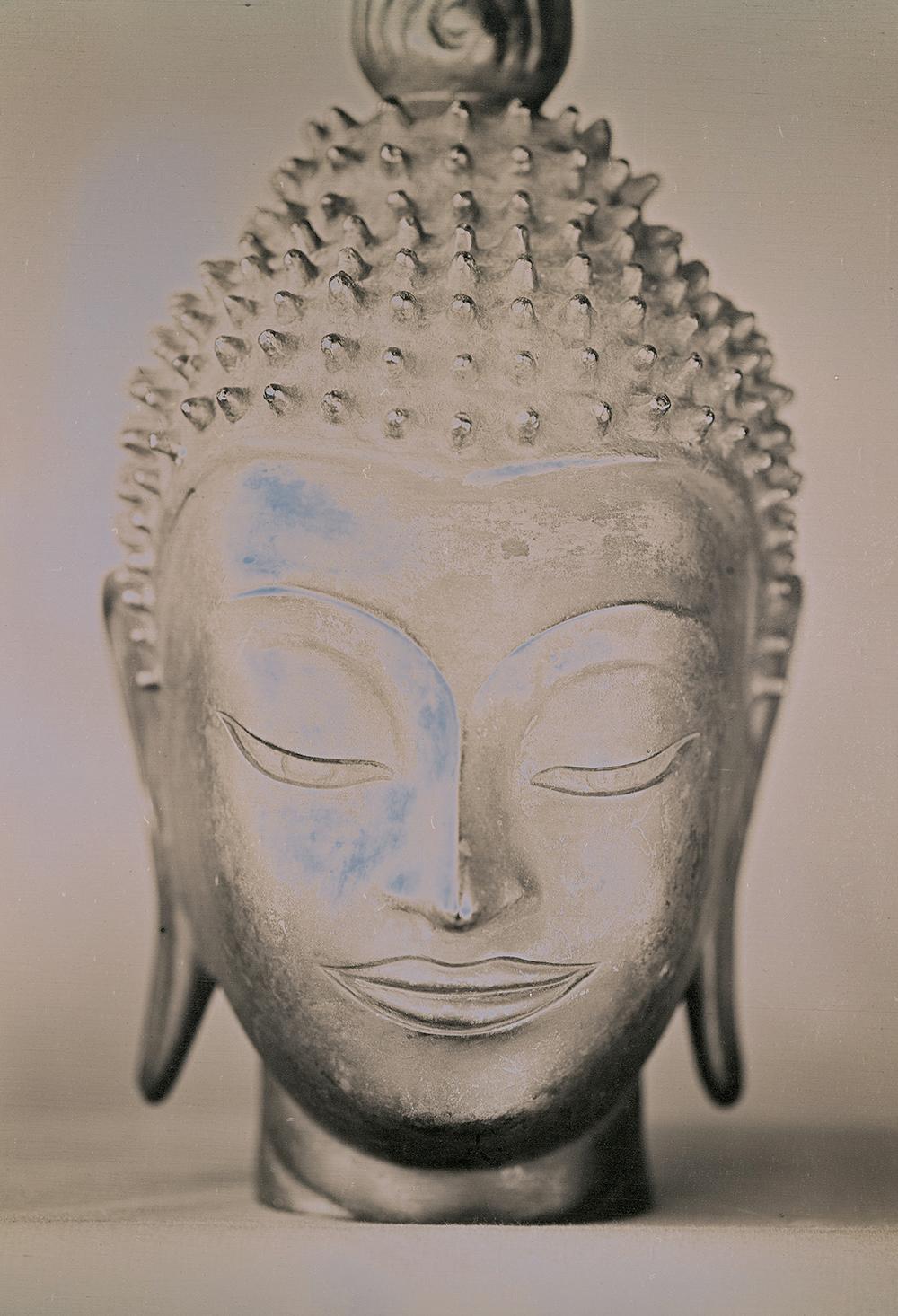 Binh Danh Still-Life Photograph - "Stay Woke Buddha 1" daguerreotype portrait statue zen buddhist peaceful serene