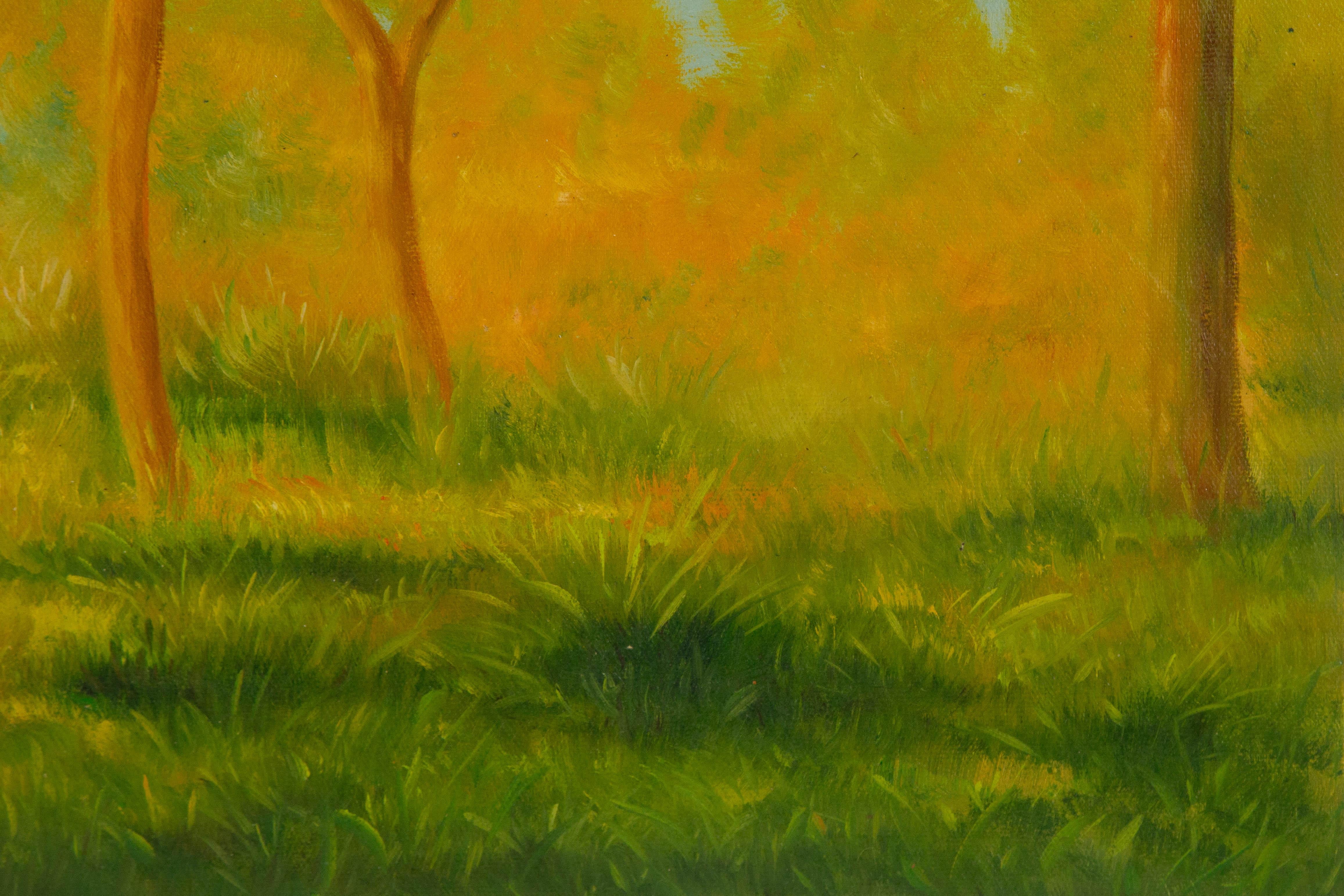 Binhua Cao Landschaft Original Öl auf Leinwand 