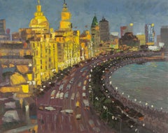 Binhua Cao Landscape Original Oil On Canvas "City Memories"