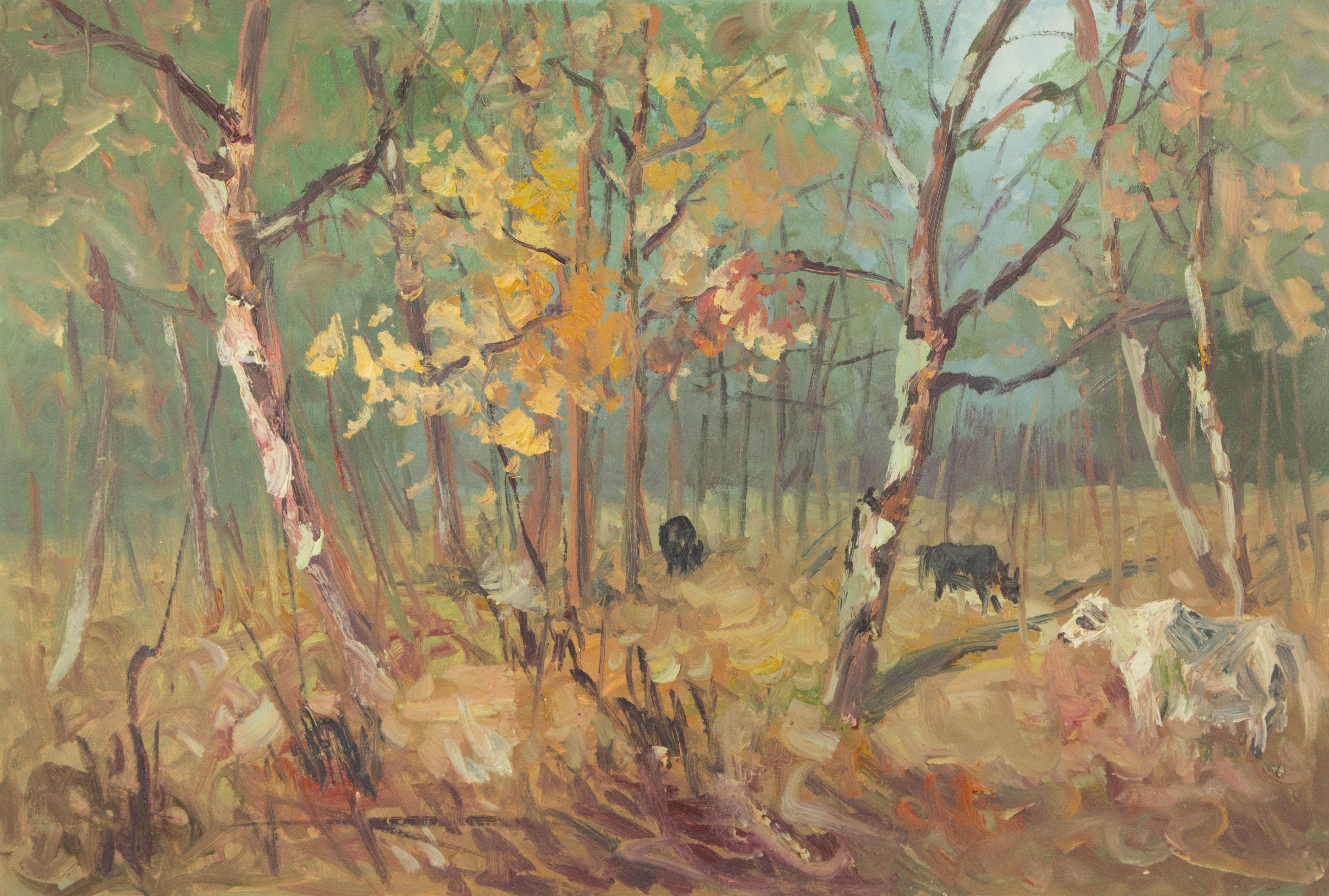 Binhua Cao Landscape Original Oil On Canvas "Eternal Pastoral"