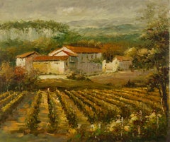 Binhua Cao Landscape Original Oil On Canvas "Farm Life"
