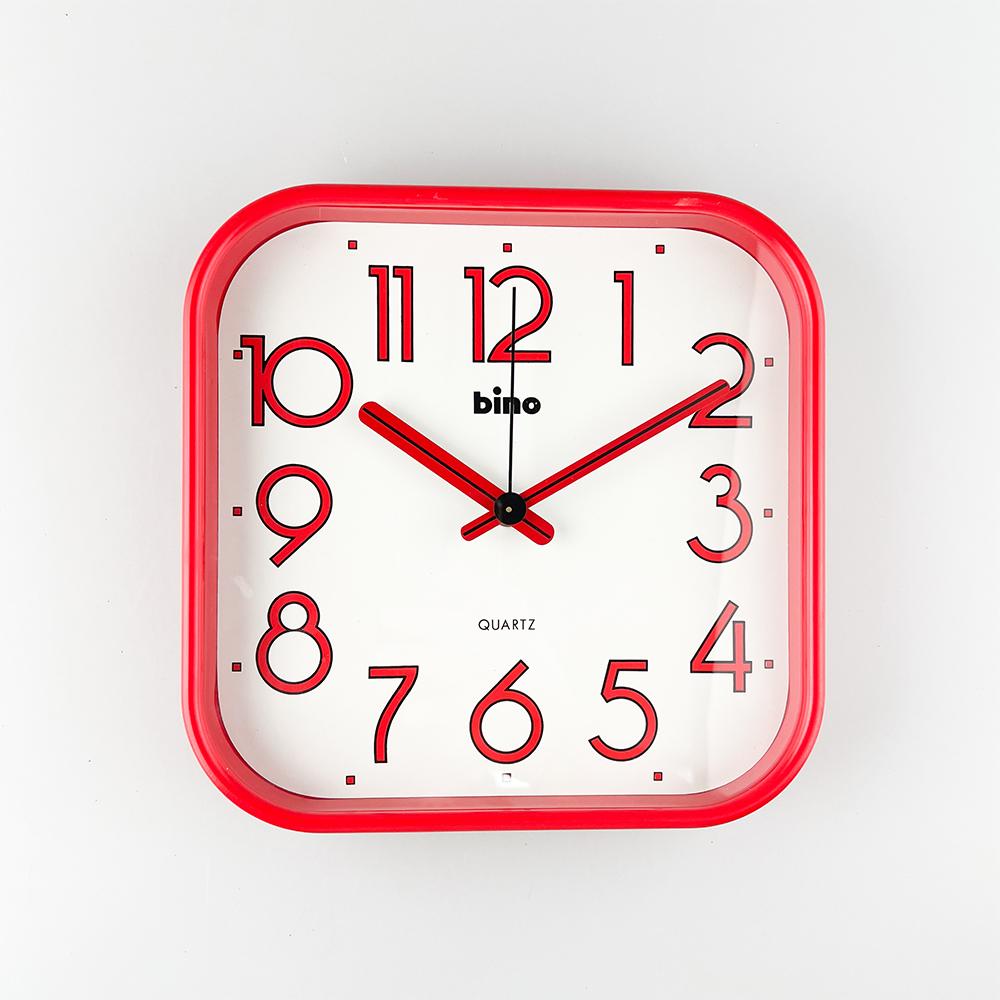 Bino wall clock, 1980's

Made in Italy by Lorenz. Red plastic.

Working correctly. AA battery, 1.5v.

Measurements: 23x23 cm.