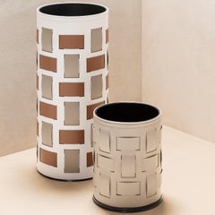 Porte-parapluie Bino blanc avec motif Lisbona beige