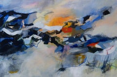 Look over into the world, original painting, landscape, contemporary