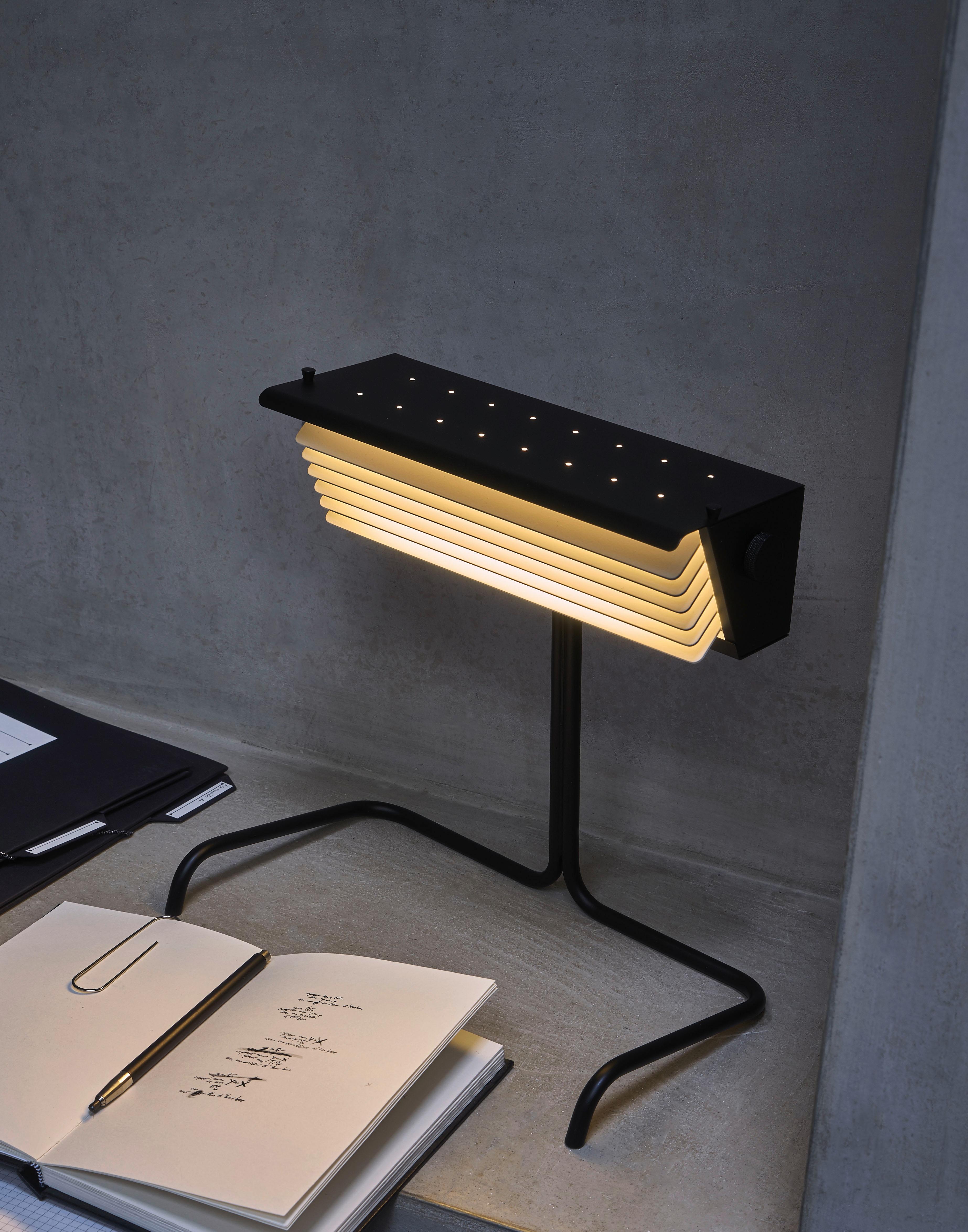 Aluminum Biny Table Lamp by Jacques Biny
